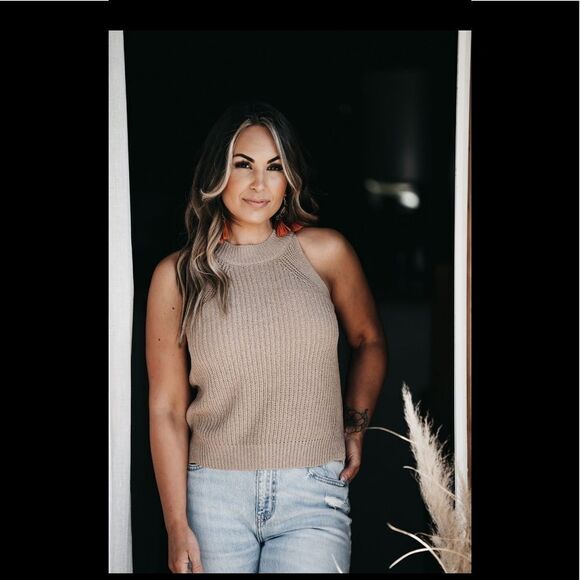 Sweaters - Sweater Tank Taupe